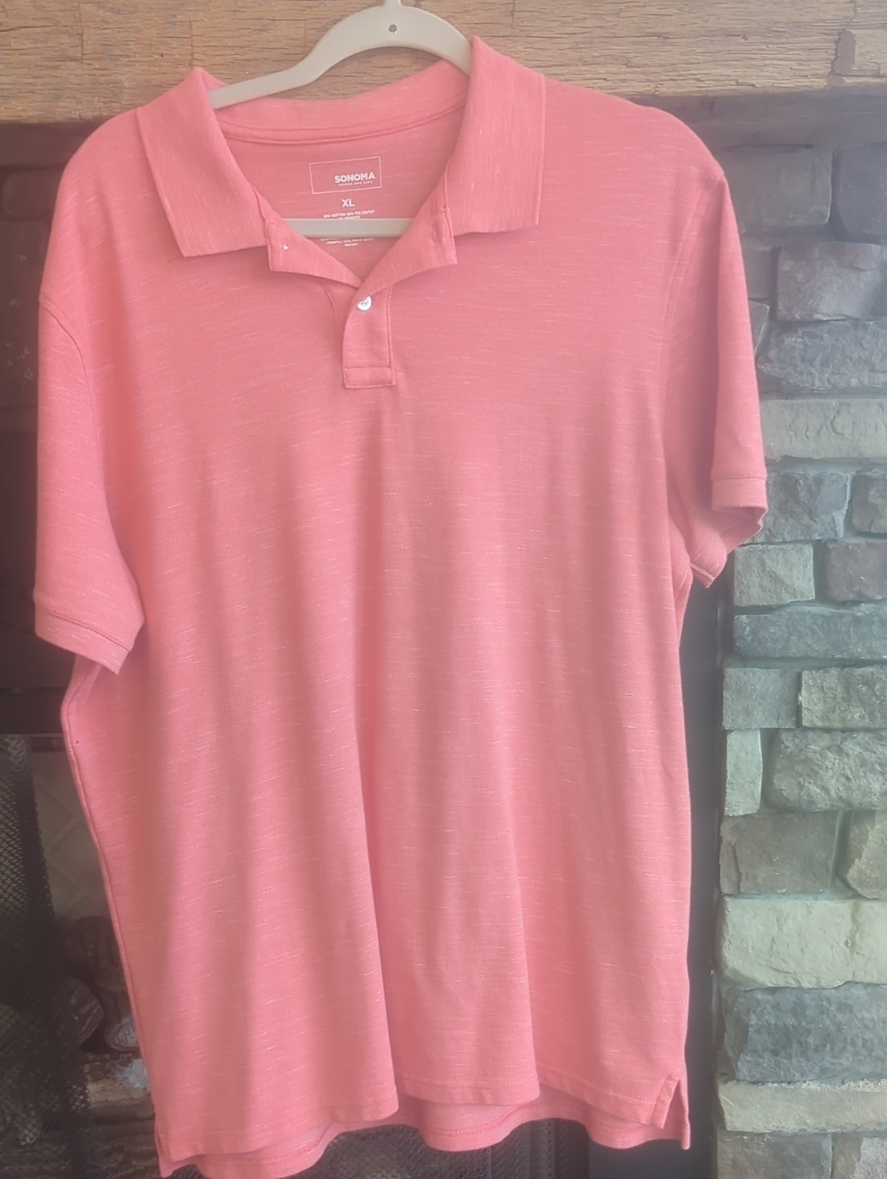 Men's Polo Shirt By Sonoma In A Salmon Color Size Xl